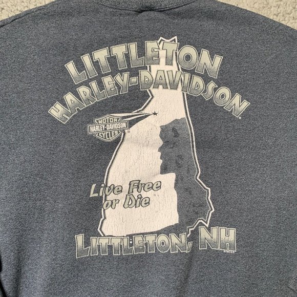 VTG Harley Davidson New Hampshire 1995 Gray Sweatshirt M‎ Made In USA Live Free - Picture 7 of 15